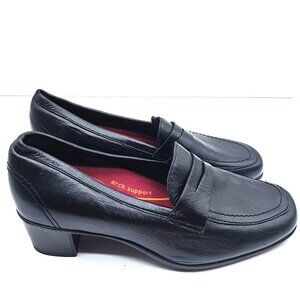 MUNRO America Black Stretch Upper Block Heels Slip On Shoes Size US9 Wide